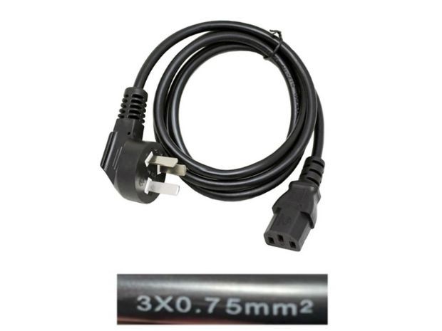 &u+ CABLE CORRIENTE PC INTERLOCK ALTA CALIDAD 1,8 MTS (3 x 0,7MM)